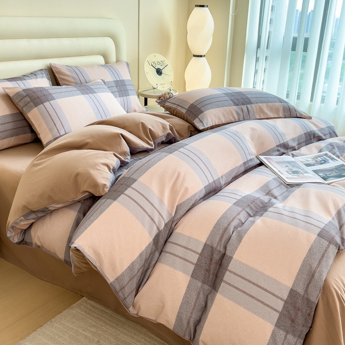 91家纺网 家纺一手货源 找家纺 印季家纺 2025新款数码印花全棉纯棉加厚磨毛四件套 柚甜