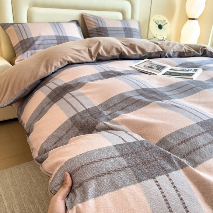 91家纺网 家纺一手货源 找家纺 印季家纺 2025新款数码印花全棉纯棉加厚磨毛四件套 柚甜