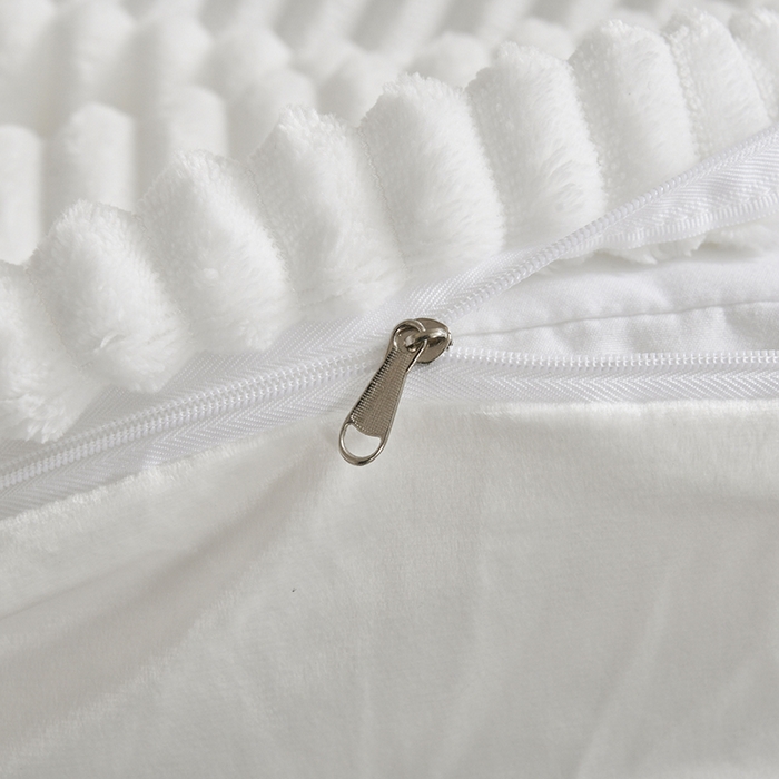 91家纺网 家纺一手货源 找家纺 诗薇娅 2025新款加厚兔毛绒美容床罩  美容床罩四件套 白+粉玉