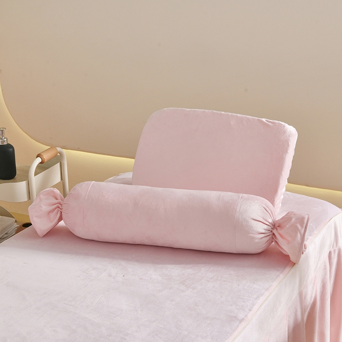 91家纺网 家纺一手货源 找家纺 诗薇娅 2025新款加厚兔毛绒美容床罩  美容床罩四件套 白+粉玉