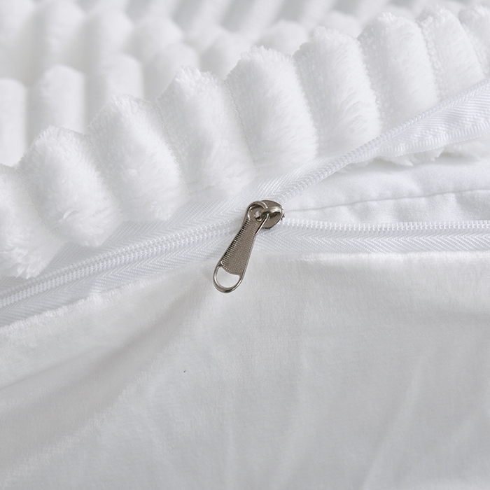 91家纺网 家纺一手货源 找家纺 诗薇娅 2025新款加厚兔毛绒美容床罩  美容床罩四件套 白+红豆沙