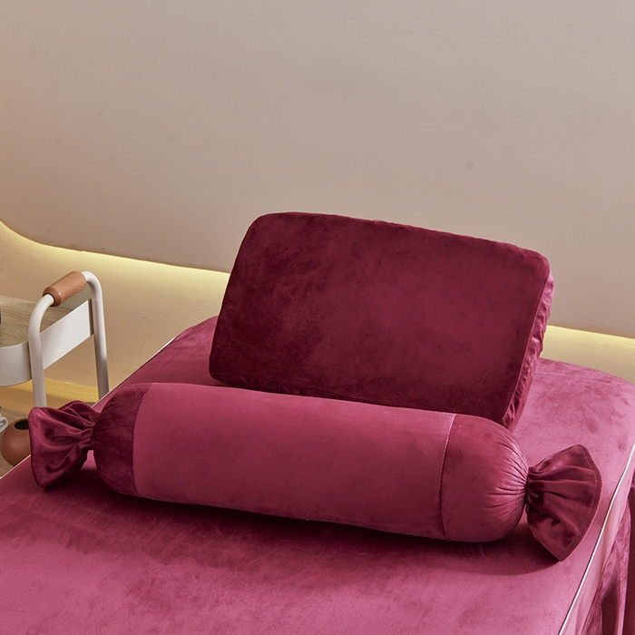 91家纺网 家纺一手货源 找家纺 诗薇娅 2025新款加厚兔毛绒美容床罩  美容床罩四件套 白+红豆沙