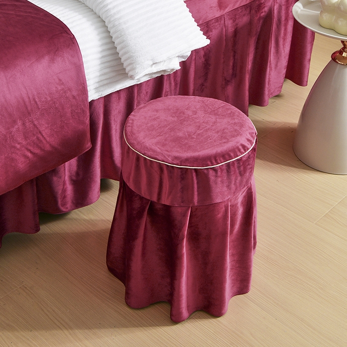 91家纺网 家纺一手货源 找家纺 诗薇娅 2025新款加厚兔毛绒美容床罩  美容床罩四件套 白+红豆沙