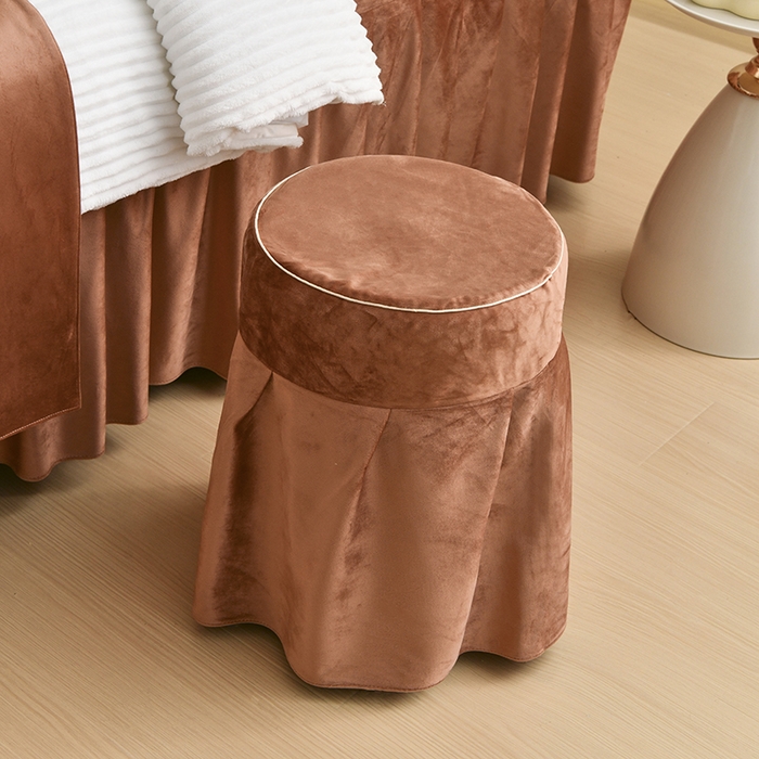 91家纺网 家纺一手货源 找家纺 诗薇娅 2025新款加厚兔毛绒美容床罩  美容床罩四件套 白+咖色