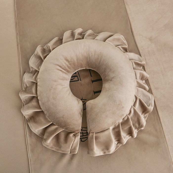 91家纺网 家纺一手货源 找家纺 诗薇娅 2025新款加厚兔毛绒美容床罩  美容床罩四件套 白+卡其