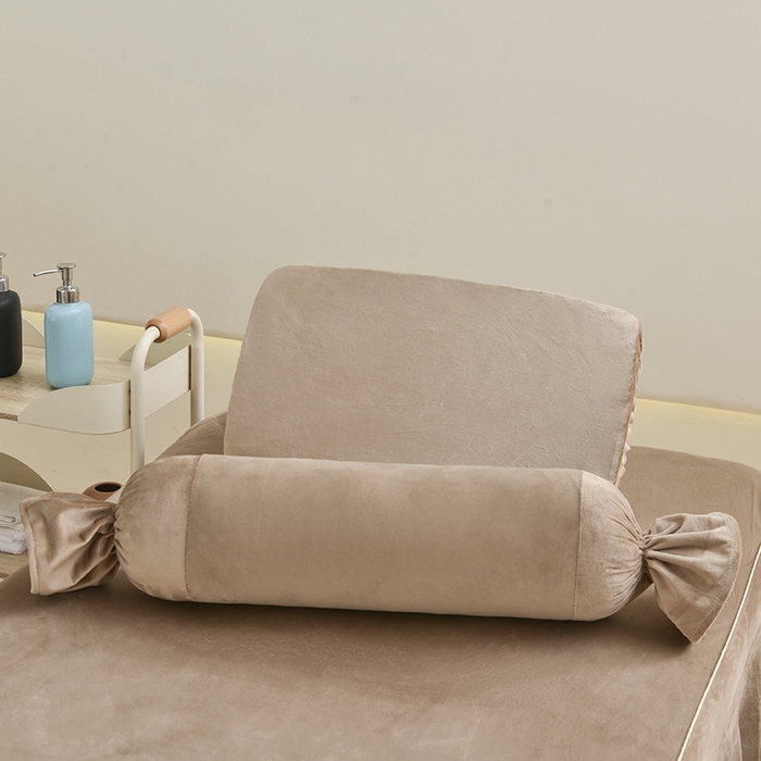 91家纺网 家纺一手货源 找家纺 诗薇娅 2025新款加厚兔毛绒美容床罩  美容床罩四件套 白+卡其