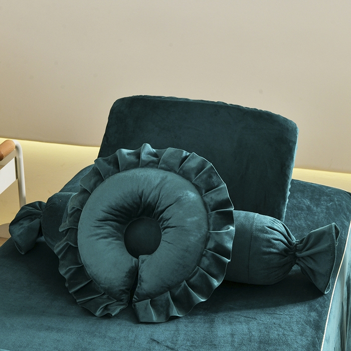 91家纺网 家纺一手货源 找家纺 诗薇娅 2025新款加厚兔毛绒美容床罩  美容床罩四件套 白+墨绿