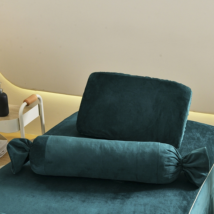 91家纺网 家纺一手货源 找家纺 诗薇娅 2025新款加厚兔毛绒美容床罩  美容床罩四件套 白+墨绿