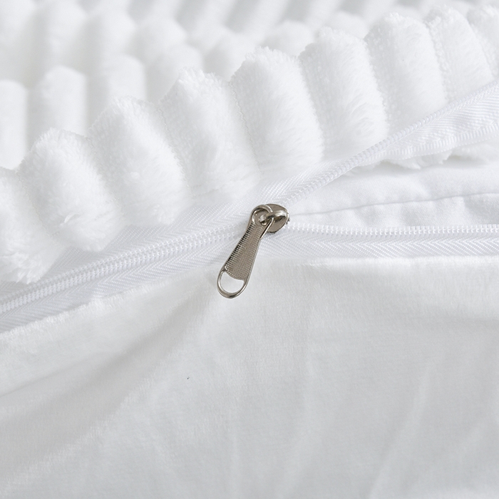 91家纺网 家纺一手货源 找家纺 诗薇娅 2025新款加厚兔毛绒美容床罩  美容床罩四件套 白+暖豆沙