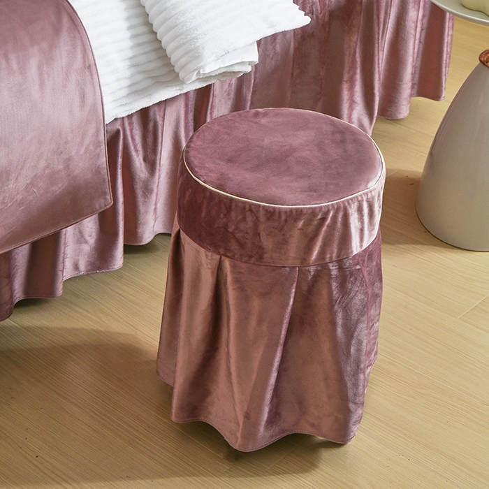 91家纺网 家纺一手货源 找家纺 诗薇娅 2025新款加厚兔毛绒美容床罩  美容床罩四件套 白+暖豆沙