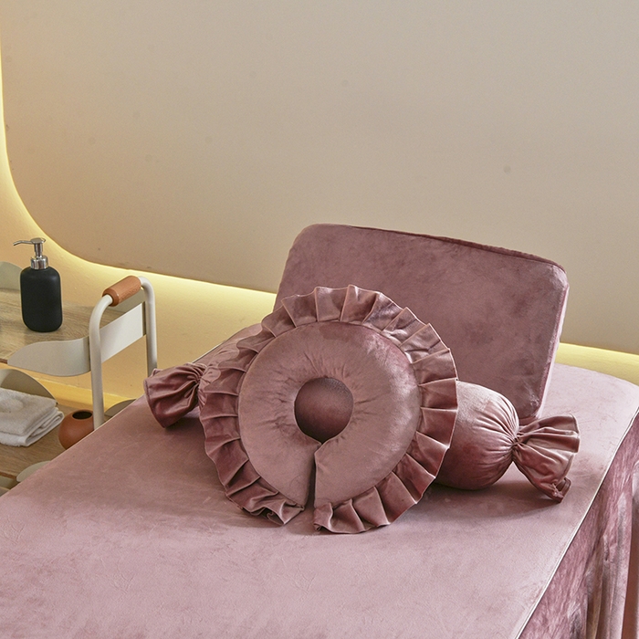 91家纺网 家纺一手货源 找家纺 诗薇娅 2025新款加厚兔毛绒美容床罩  美容床罩四件套 白+暖豆沙