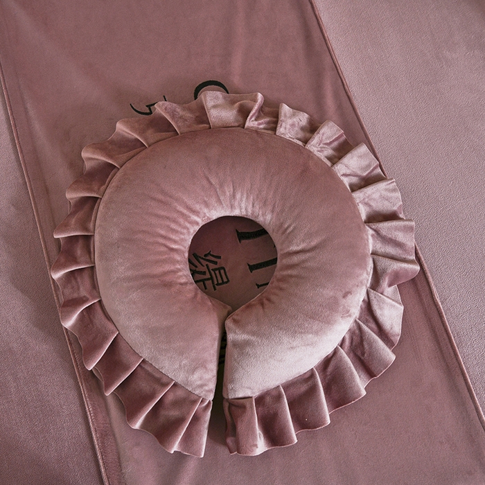 91家纺网 家纺一手货源 找家纺 诗薇娅 2025新款加厚兔毛绒美容床罩  美容床罩四件套 白+暖豆沙