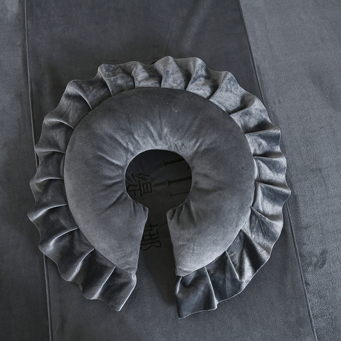 91家纺网 家纺一手货源 找家纺 诗薇娅 2025新款加厚兔毛绒美容床罩  美容床罩四件套 白+深灰