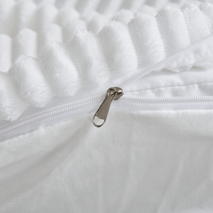 91家纺网 家纺一手货源 找家纺 诗薇娅 2025新款加厚兔毛绒美容床罩  美容床罩四件套 白+深灰