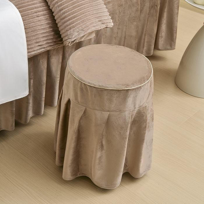 91家纺网 家纺一手货源 找家纺 诗薇娅 2025新款加厚兔毛绒美容床罩  美容床罩四件套 卡其