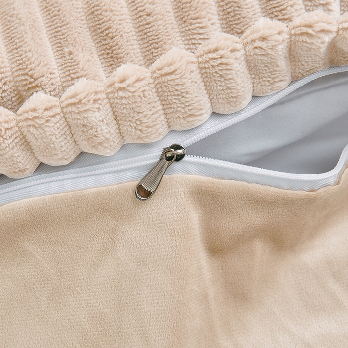 91家纺网 家纺一手货源 找家纺 诗薇娅 2025新款加厚兔毛绒美容床罩  美容床罩四件套 浅卡其
