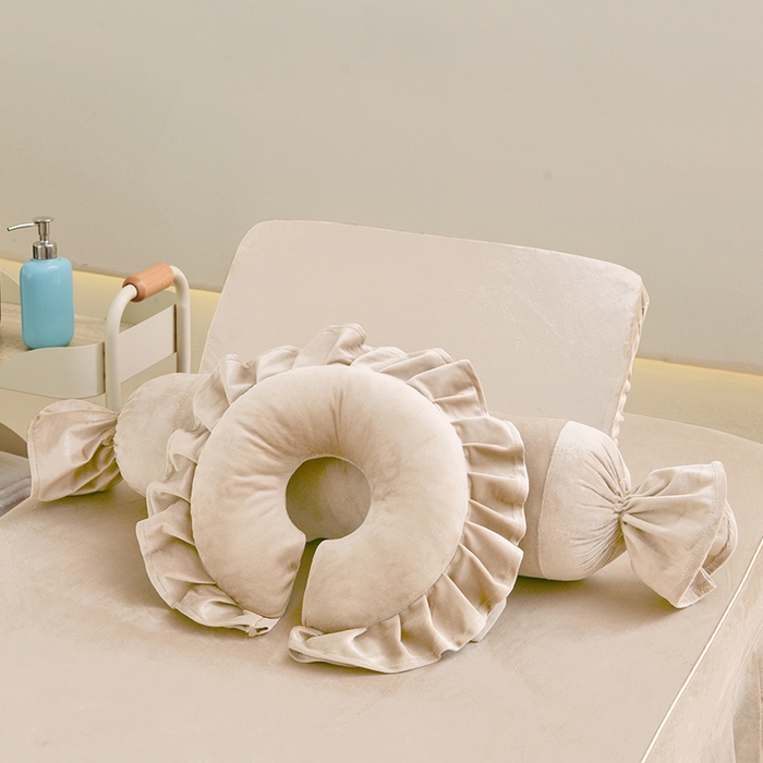 91家纺网 家纺一手货源 找家纺 诗薇娅 2025新款加厚兔毛绒美容床罩  美容床罩四件套 浅卡其