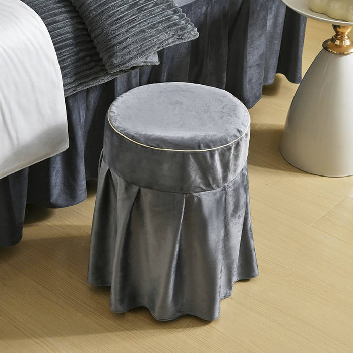 91家纺网 家纺一手货源 找家纺 诗薇娅 2025新款加厚兔毛绒美容床罩  美容床罩四件套 深灰色