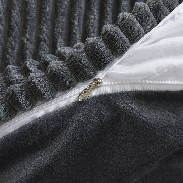 91家纺网 家纺一手货源 找家纺 诗薇娅 2025新款加厚兔毛绒美容床罩  美容床罩四件套 深灰色