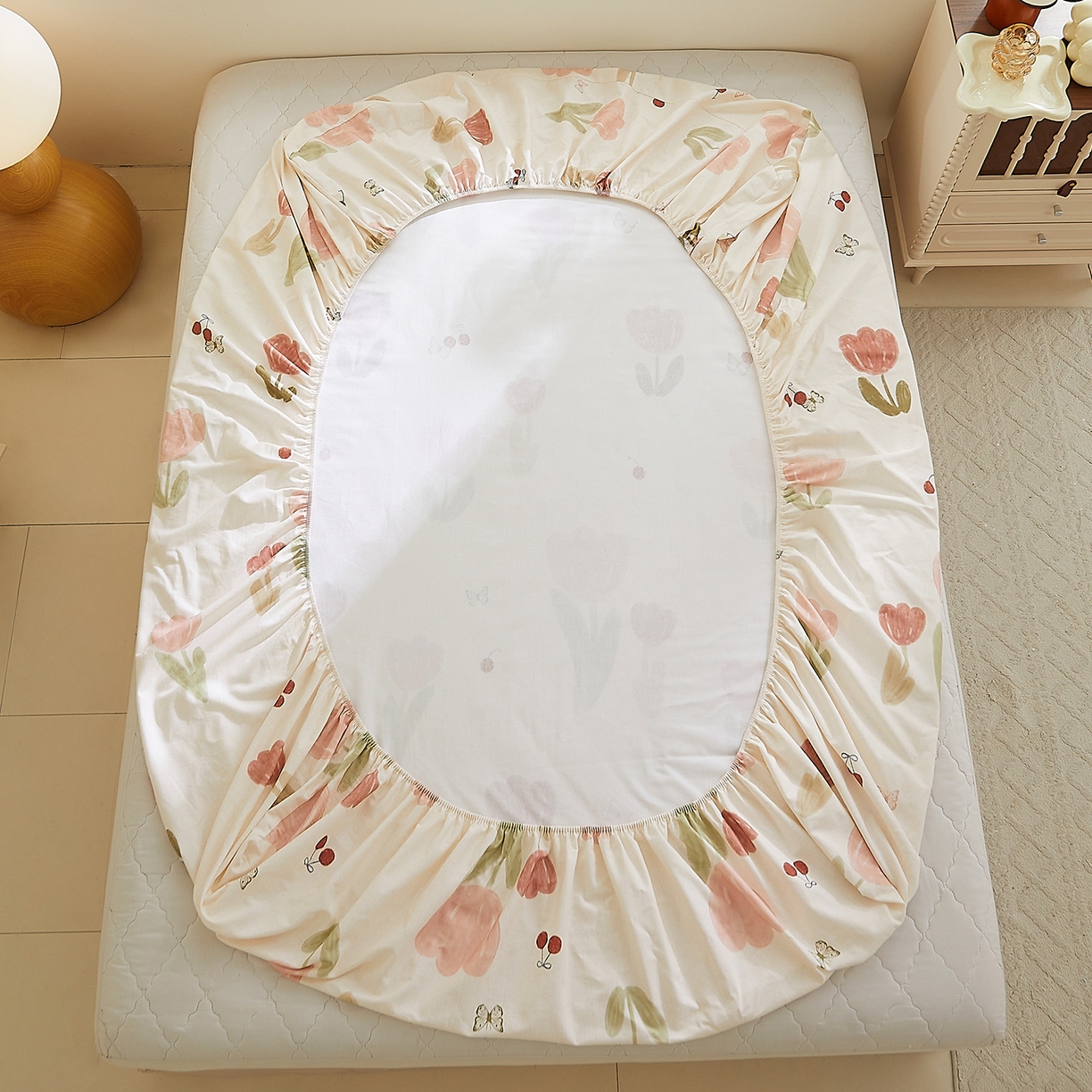 91家纺网 家纺一手货源 找家纺 （总）DoDo 兜兜 2025新款全棉纯棉磨毛印花单床笠 床笠单件