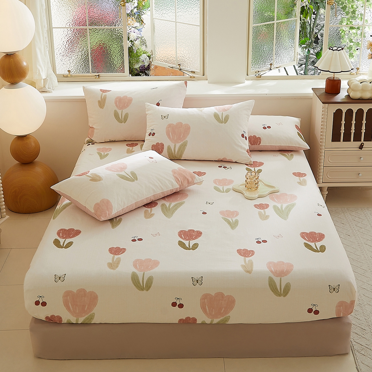 91家纺网 家纺一手货源 找家纺 （总）DoDo 兜兜 2025新款全棉纯棉磨毛印花单床笠 床笠单件