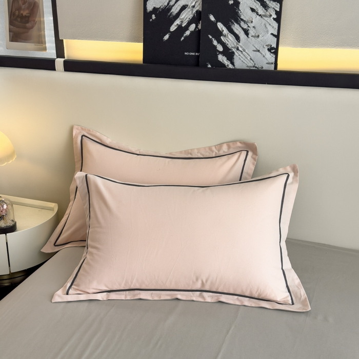 91家纺网 家纺一手货源 找家纺 印季家纺 2025新款绣花一字绣全棉纯棉加厚磨毛四件套 梦幻粉-星空银