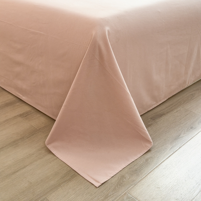 91家纺网 家纺一手货源 找家纺 印季家纺 2025新款绣花一字绣全棉纯棉加厚磨毛四件套 奶昔白-梦幻粉