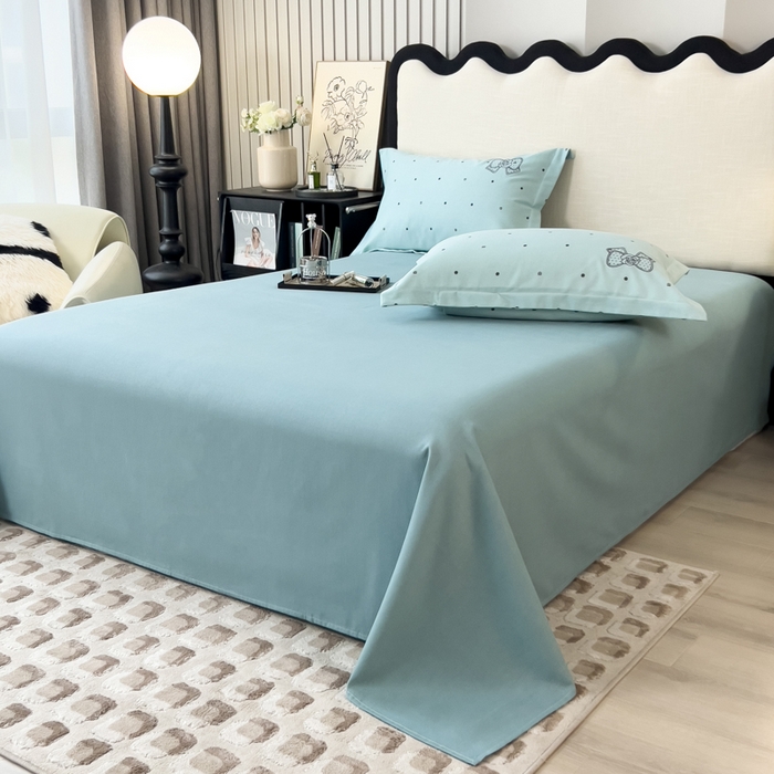 91家纺网 家纺一手货源 找家纺 印季家纺 2025新款全棉纯棉波点蝴蝶结绣花混纺磨毛四件套 星河兰