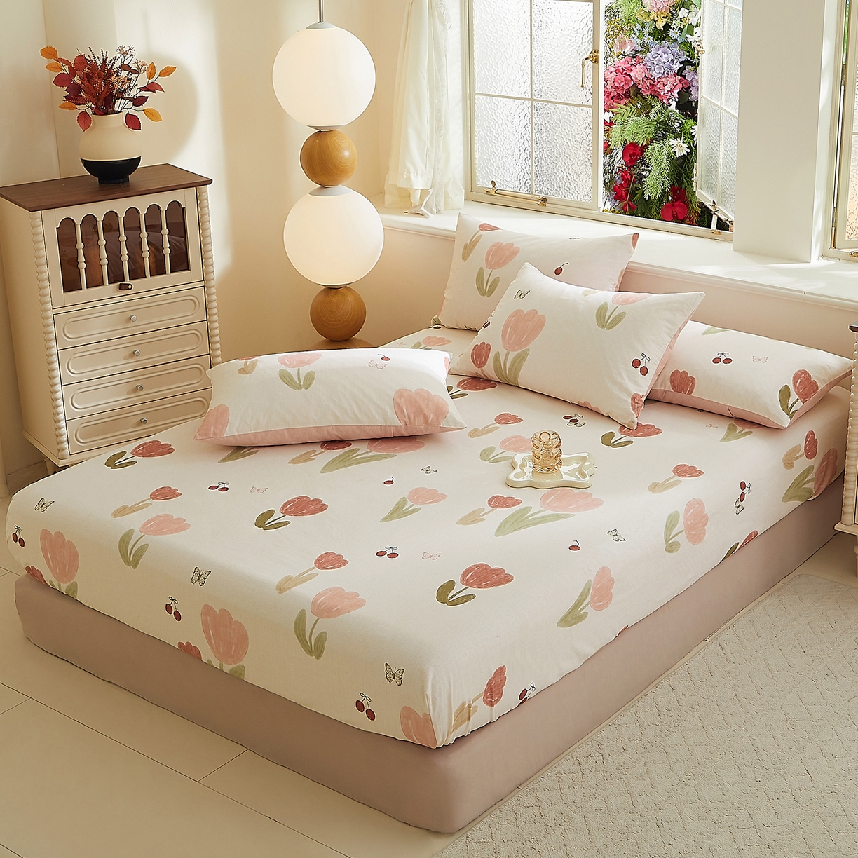 91家纺网 家纺一手货源 找家纺 （总）DoDo 兜兜 2025新款全棉纯棉磨毛印花单床笠 床笠单件