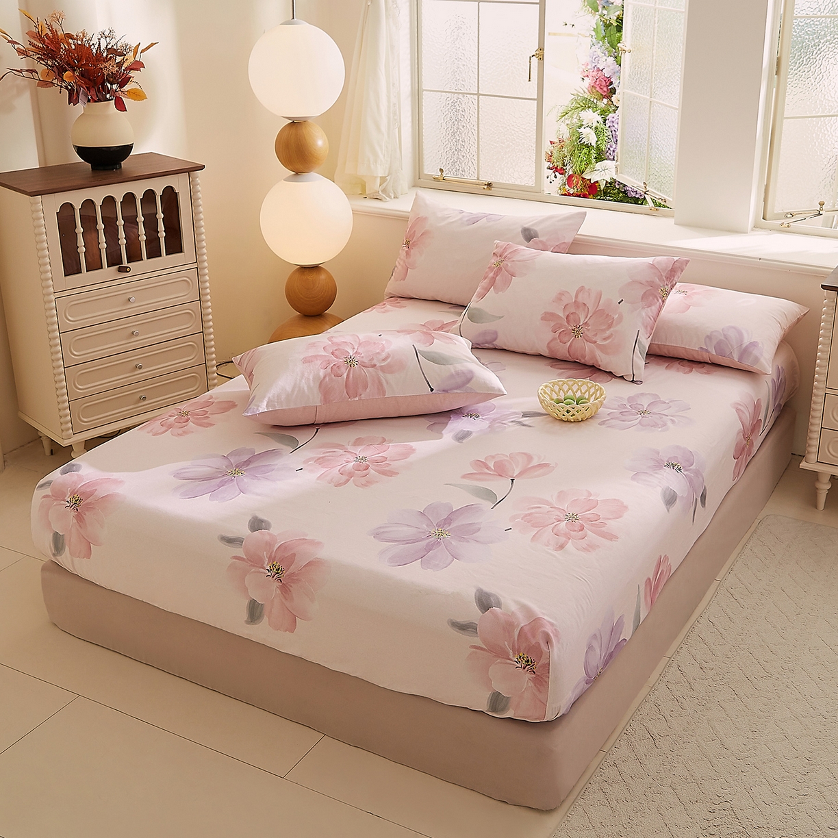 91家纺网 家纺一手货源 找家纺 （总）DoDo 兜兜 2025新款全棉纯棉磨毛印花单床笠 床笠单件