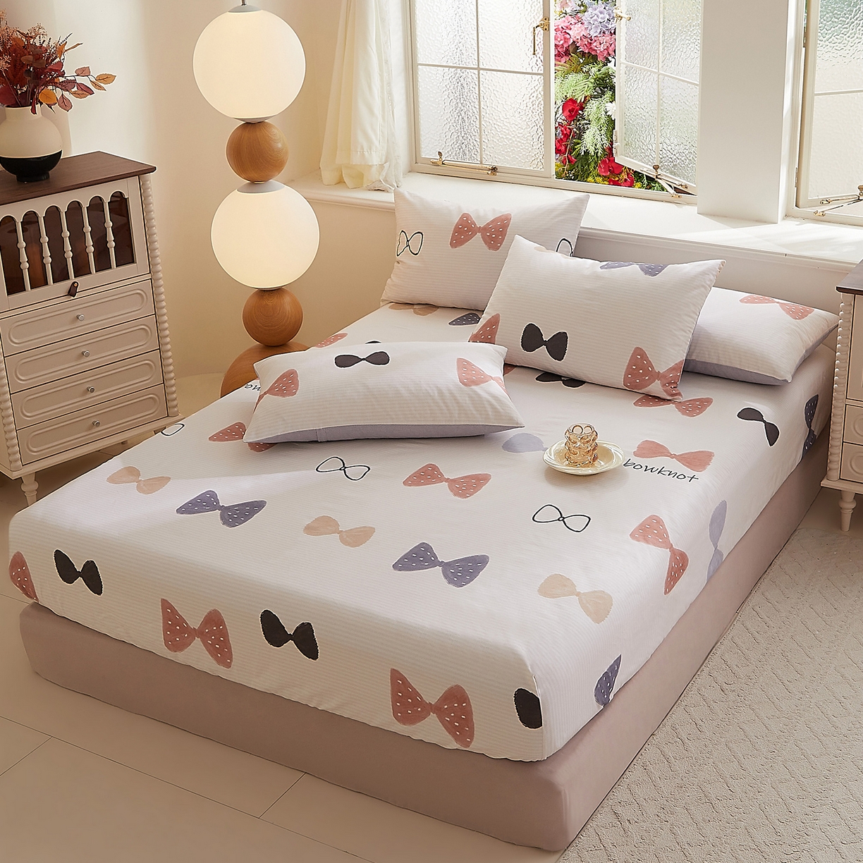 91家纺网 家纺一手货源 找家纺 （总）DoDo 兜兜 2025新款全棉纯棉磨毛印花单床笠 床笠单件