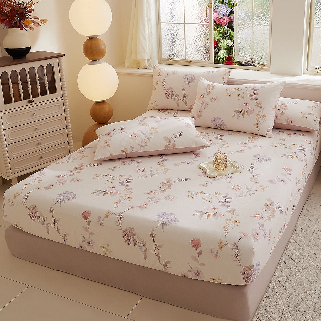 91家纺网 家纺一手货源 找家纺 （总）DoDo 兜兜 2025新款全棉纯棉磨毛印花单床笠 床笠单件