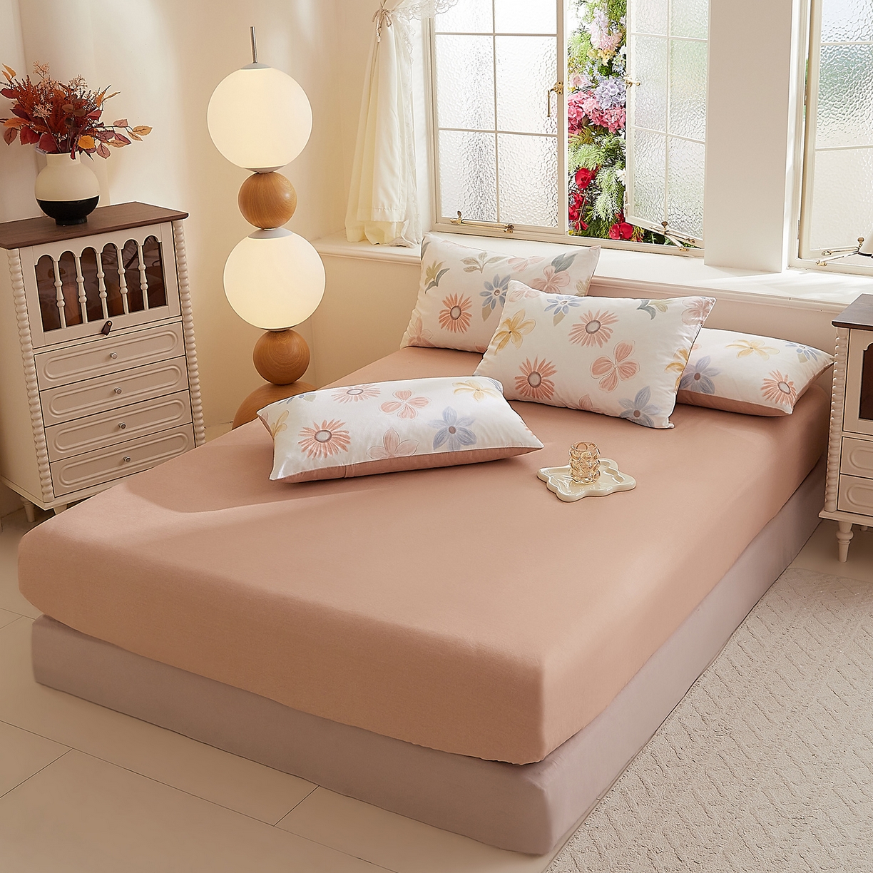 91家纺网 家纺一手货源 找家纺 （总）DoDo 兜兜 2025新款全棉纯棉磨毛印花单床笠 床笠单件