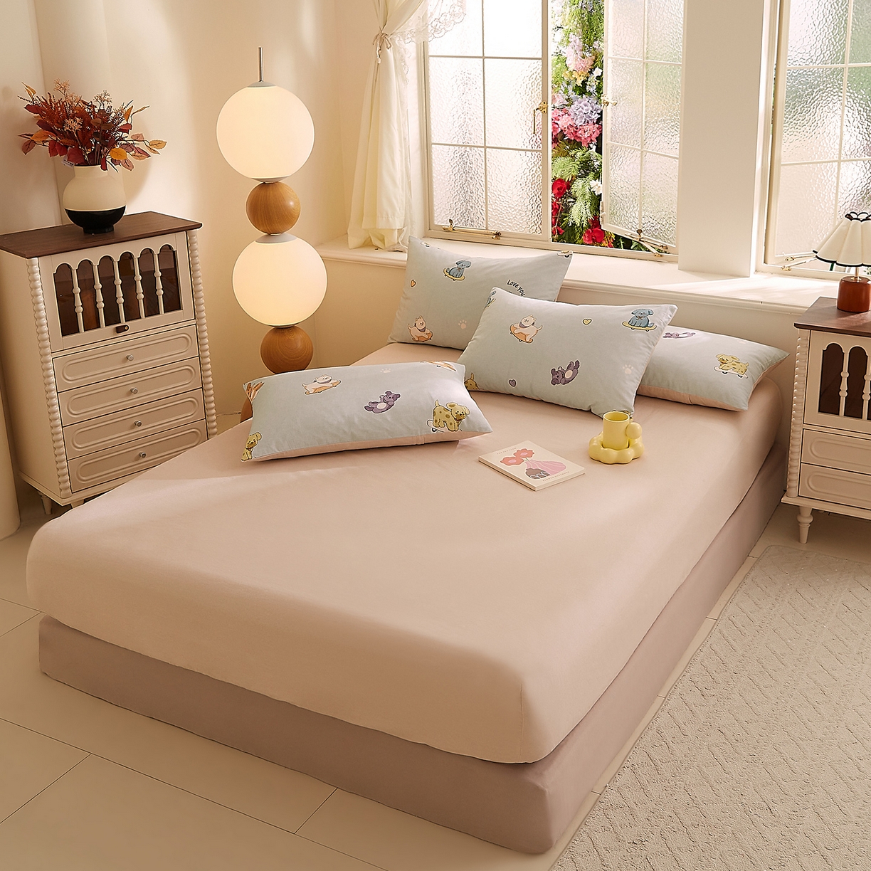 91家纺网 家纺一手货源 找家纺 （总）DoDo 兜兜 2025新款全棉纯棉磨毛印花单床笠 床笠单件