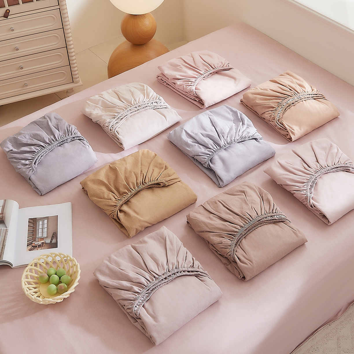 91家纺网 家纺一手货源 找家纺 DoDo 兜兜 2026新款全棉纯棉磨毛印花单床笠 床笠单件 组合图仅供展示不可下单