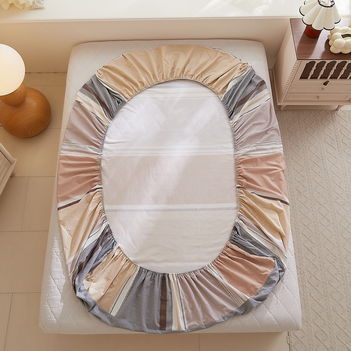 91家纺网 家纺一手货源 找家纺 DoDo 兜兜 2026新款全棉纯棉磨毛印花单床笠 床笠单件 A版艾伦