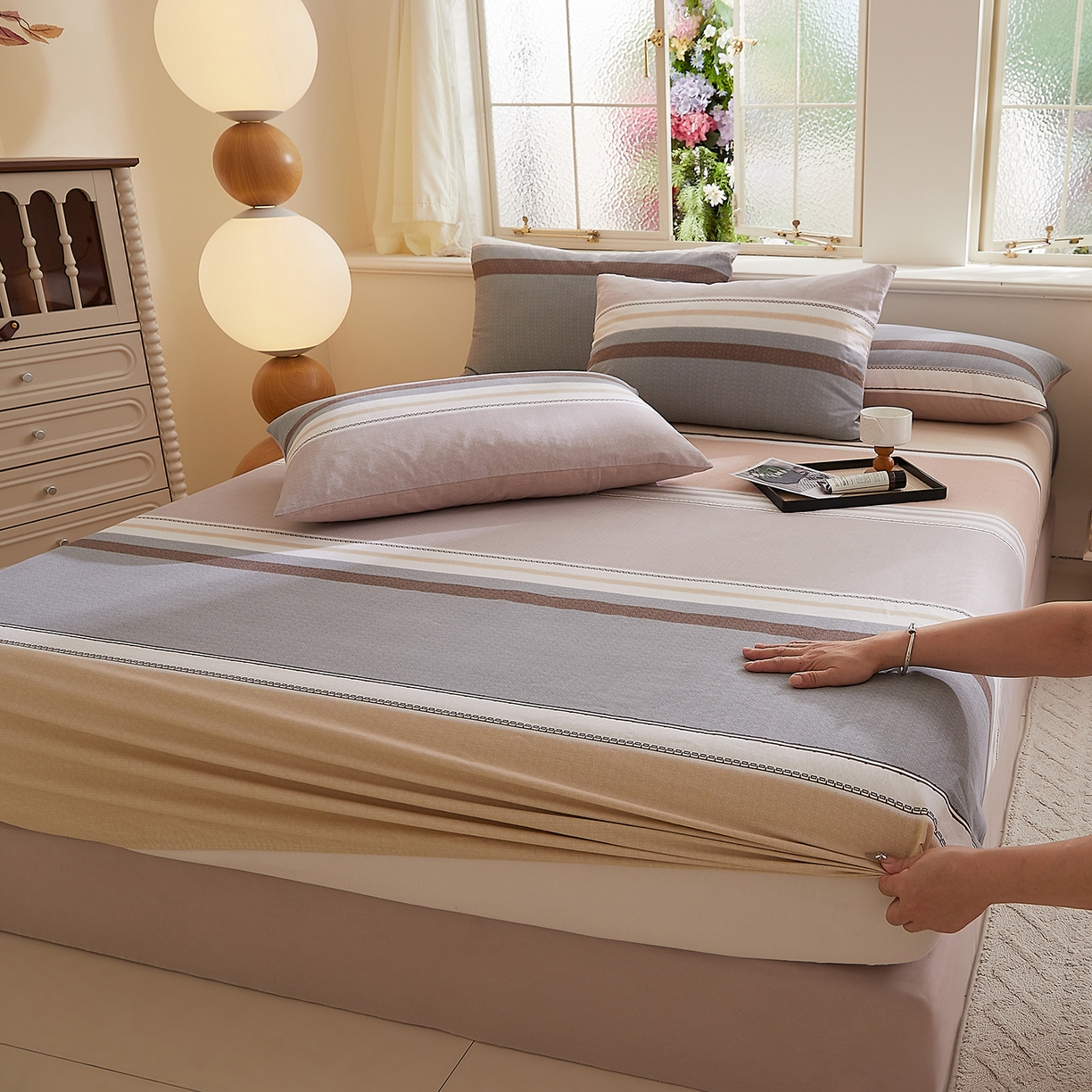 91家纺网 家纺一手货源 找家纺 DoDo 兜兜 2026新款全棉纯棉磨毛印花单床笠 床笠单件 A版艾伦