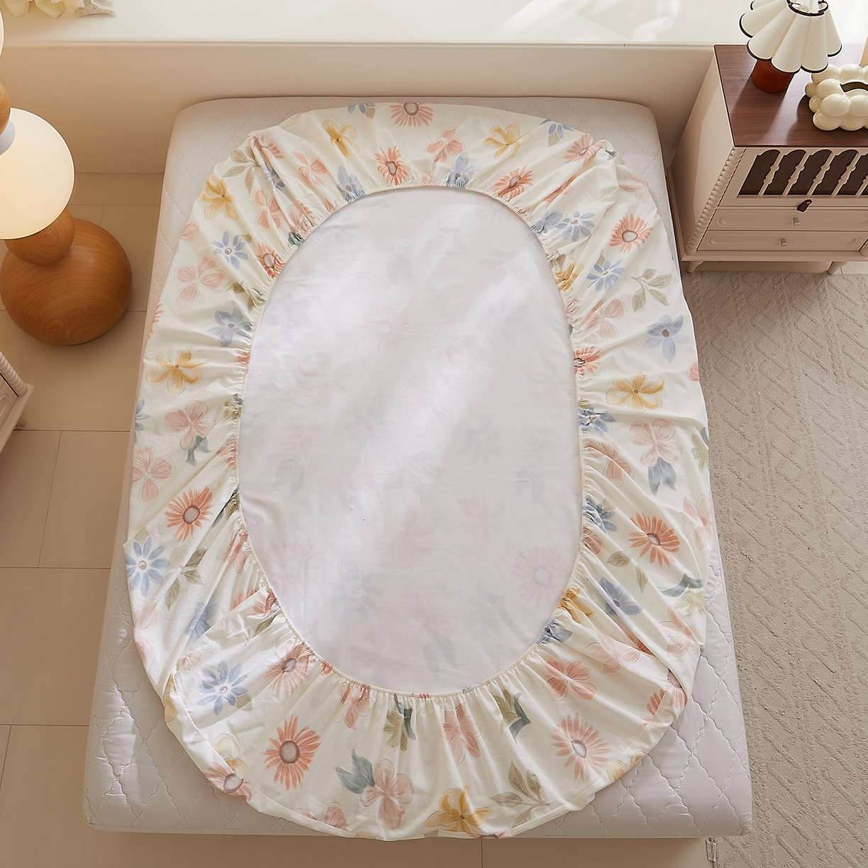 91家纺网 家纺一手货源 找家纺 DoDo 兜兜 2026新款全棉纯棉磨毛印花单床笠 床笠单件 A版晨花