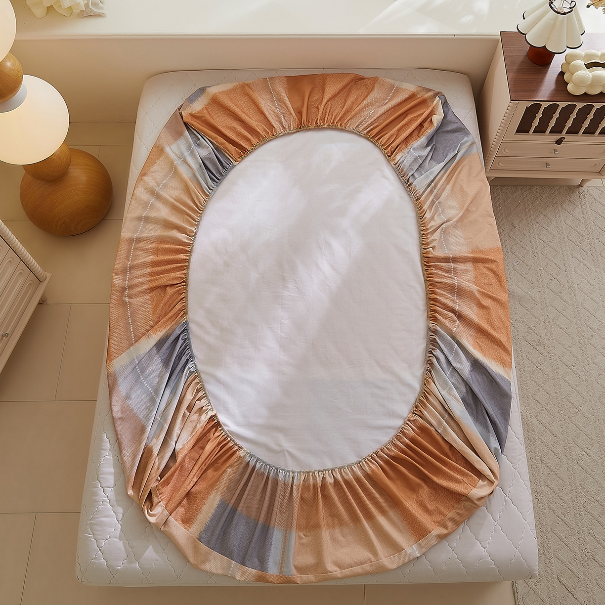 91家纺网 家纺一手货源 找家纺 DoDo 兜兜 2026新款全棉纯棉磨毛印花单床笠 床笠单件 A版简昔