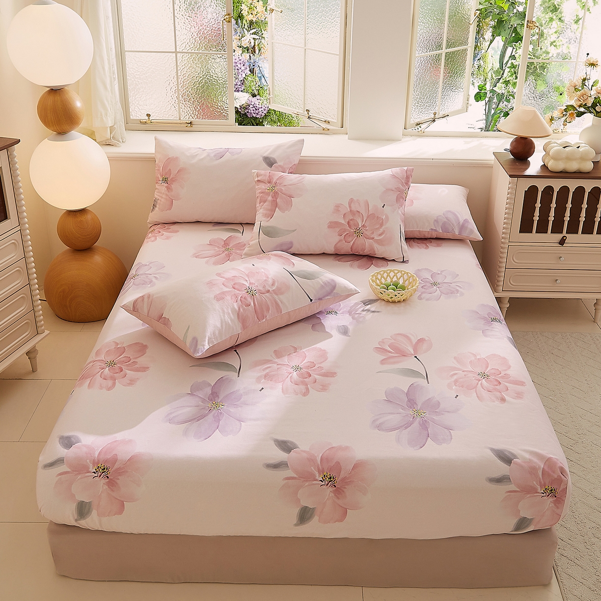 91家纺网 家纺一手货源 找家纺 DoDo 兜兜 2026新款全棉纯棉磨毛印花单床笠 床笠单件 A版静影