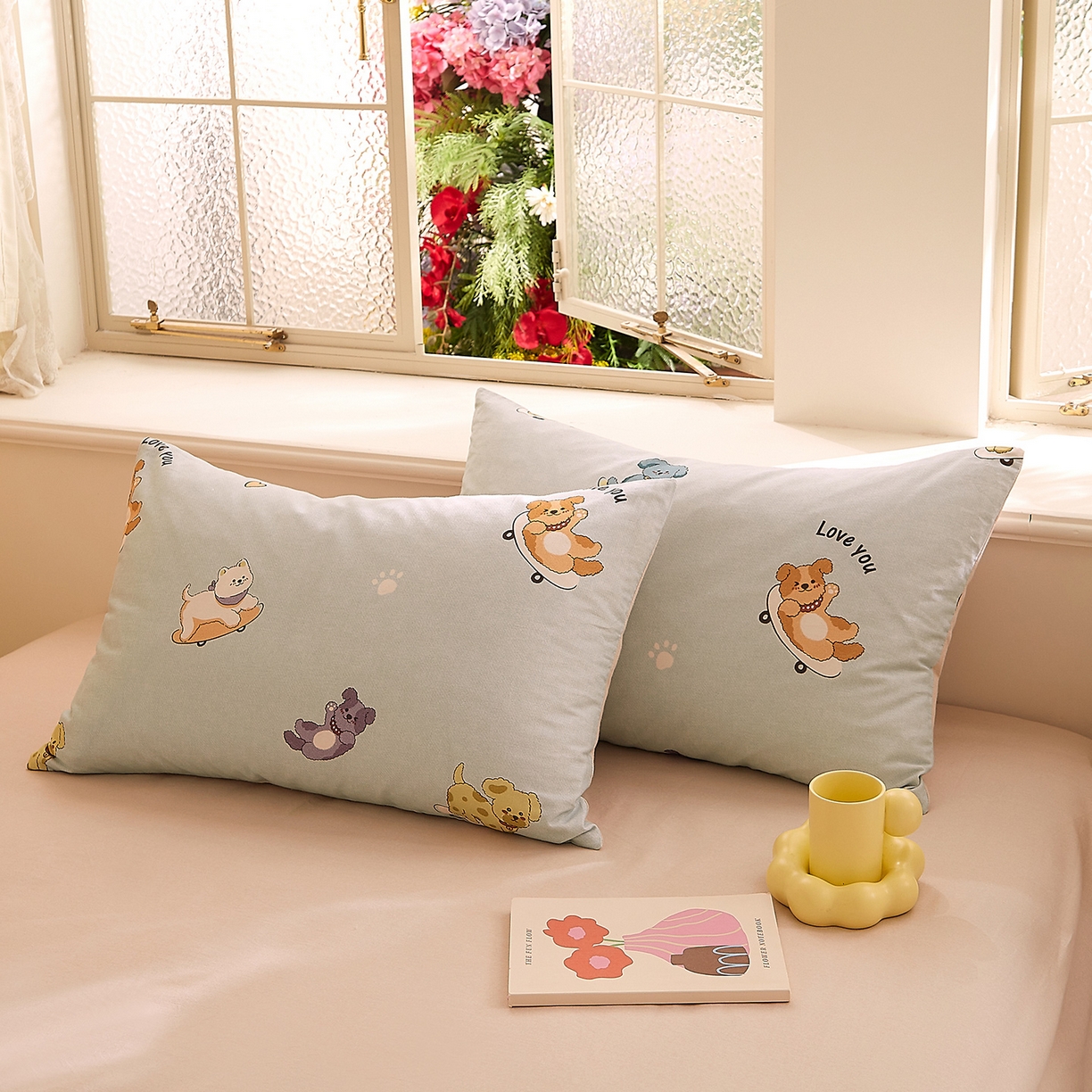 91家纺网 家纺一手货源 找家纺 DoDo 兜兜 2026新款全棉纯棉磨毛印花单床笠 床笠单件 A版俏皮狗