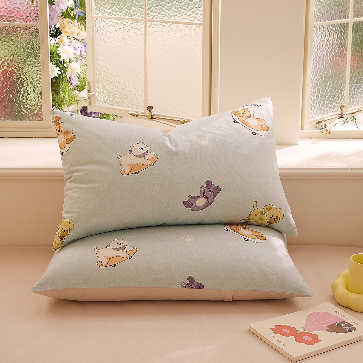 91家纺网 家纺一手货源 找家纺 DoDo 兜兜 2026新款全棉纯棉磨毛印花单床笠 床笠单件 A版俏皮狗