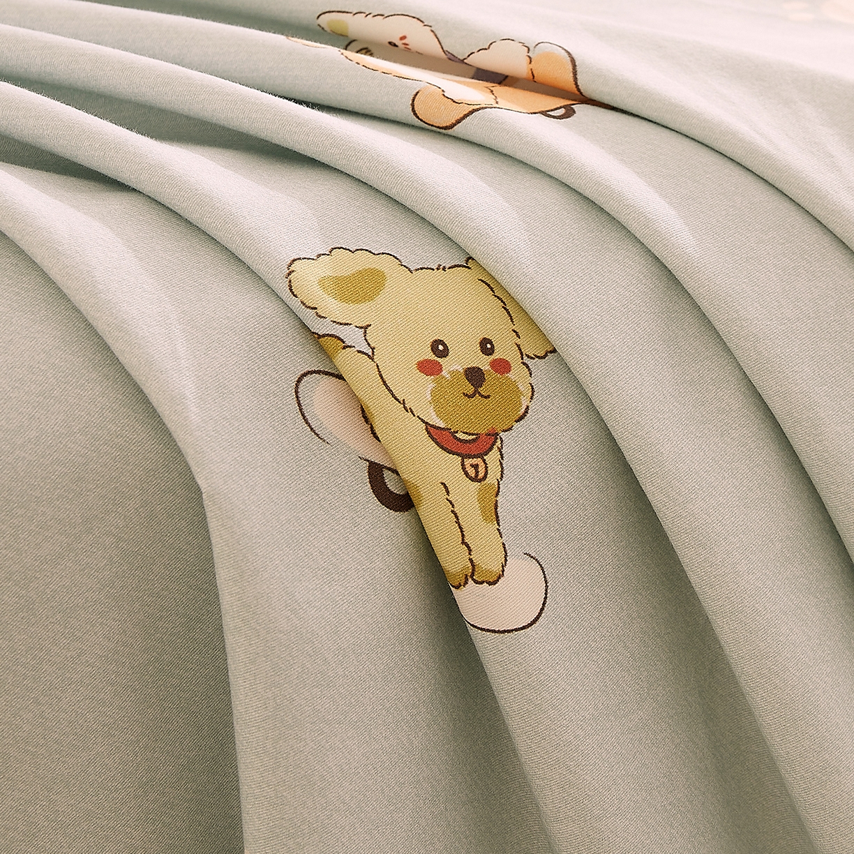 91家纺网 家纺一手货源 找家纺 DoDo 兜兜 2026新款全棉纯棉磨毛印花单床笠 床笠单件 A版俏皮狗