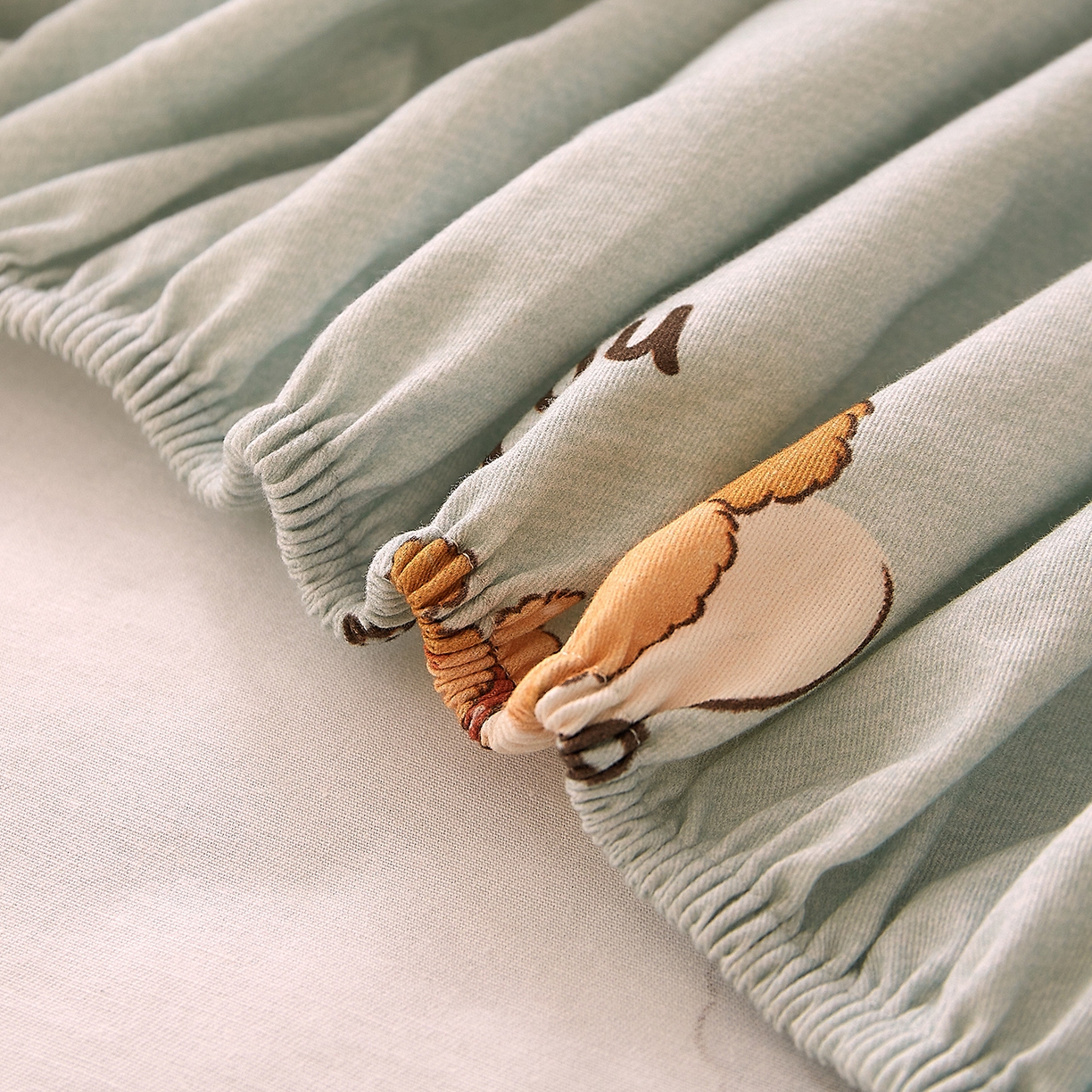 91家纺网 家纺一手货源 找家纺 DoDo 兜兜 2026新款全棉纯棉磨毛印花单床笠 床笠单件 A版俏皮狗