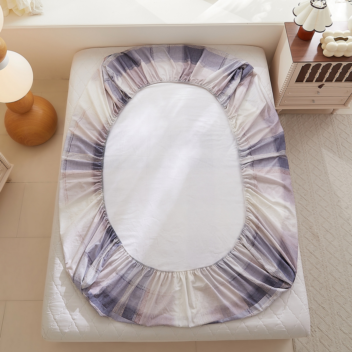 91家纺网 家纺一手货源 找家纺 DoDo 兜兜 2026新款全棉纯棉磨毛印花单床笠 床笠单件 A版绅士