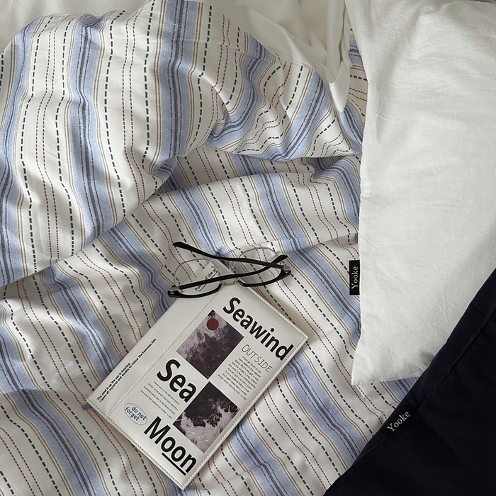 91家纺网 家纺一手货源 找家纺 （总）柚可家居 2025新款40支色织全棉纯棉四件套 冰岛叙事（会员-5元）