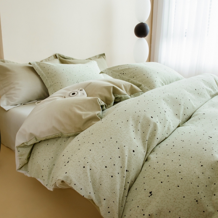 91家纺网 家纺一手货源 找家纺 （总）印季家纺 2025新款全棉纯棉加厚混纺磨毛淡墨痕四件套