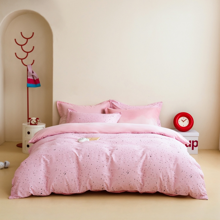 91家纺网 家纺一手货源 找家纺 （总）印季家纺 2025新款全棉纯棉加厚混纺磨毛淡墨痕四件套