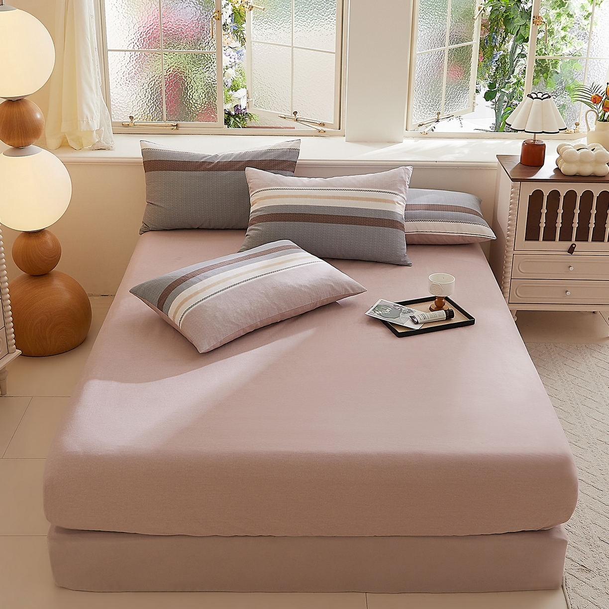 91家纺网 家纺一手货源 找家纺 DoDo 兜兜 2026新款全棉纯棉磨毛印花单床笠 床笠单件 B版百利甜酒-艾伦