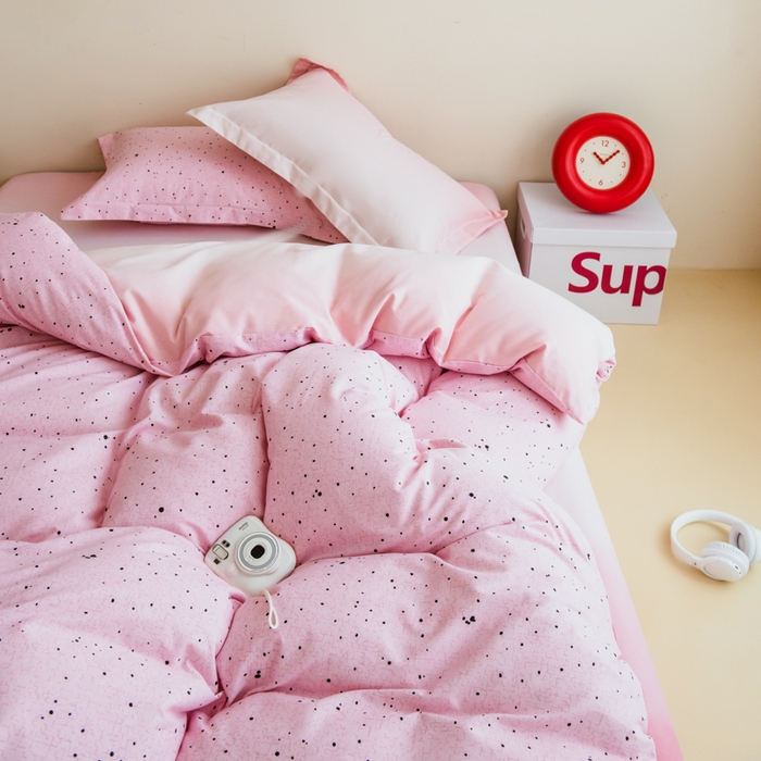 91家纺网 家纺一手货源 找家纺 （总）印季家纺 2025新款全棉纯棉加厚混纺磨毛淡墨痕四件套